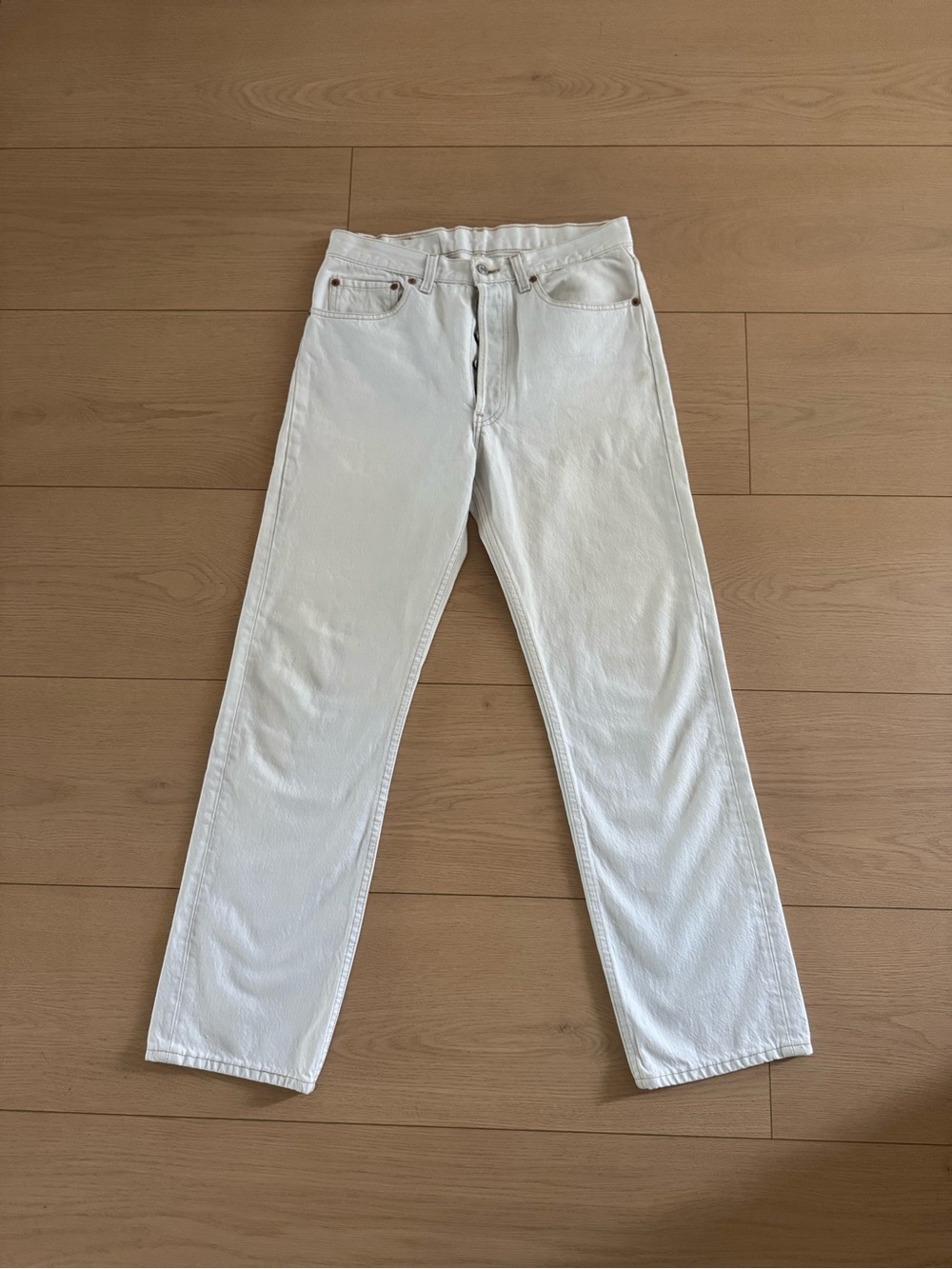Vintage 1991 Levi’s 501 Made in USA White Straight Leg Jeans 31x30